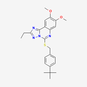 5-{[4-(Tert-butyl)benzyl]sulfanyl}-2-ethyl-8,9-dimethoxy[1,2,4]triazolo[1,5-c]quinazoline