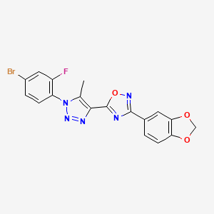 3-(benzo[d][1,3]dioxol-5-yl)-5-(1-(4-bromo-2-fluorophenyl)-5-methyl-1H-1,2,3-triazol-4-yl)-1,2,4-oxadiazole