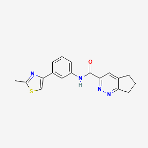 molecular formula C18H16N4OS B2541102 N-[3-(2-methyl-1,3-thiazol-4-yl)phenyl]-5H,6H,7H-cyclopenta[c]pyridazine-3-carboxamide CAS No. 2415630-48-5