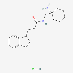 molecular formula C19H29ClN2O B2541117 N-[(1-Aminocyclohexyl)methyl]-3-(2,3-dihydro-1H-inden-1-yl)propanamide;hydrochloride CAS No. 2418670-42-3
