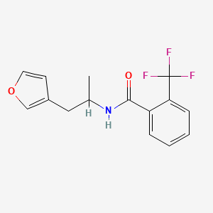 molecular formula C15H14F3NO2 B2541129 N-[1-(furan-3-yl)propan-2-yl]-2-(trifluoromethyl)benzamide CAS No. 1795491-58-5