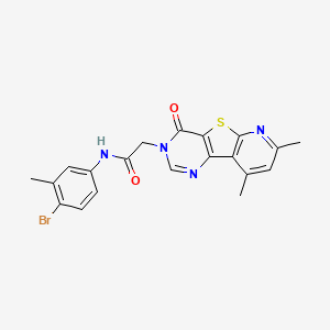 molecular formula C20H17BrN4O2S B2541170 N-(4-bromo-3-methylphenyl)-2-(11,13-dimethyl-6-oxo-8-thia-3,5,10-triazatricyclo[7.4.0.02,7]trideca-1(9),2(7),3,10,12-pentaen-5-yl)acetamide CAS No. 946385-68-8