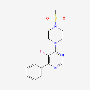 B2541182 5-Fluoro-4-(4-methylsulfonylpiperazin-1-yl)-6-phenylpyrimidine CAS No. 2379951-61-6