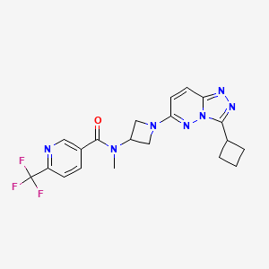 molecular formula C20H20F3N7O B2541187 N-(1-{3-cyclobutyl-[1,2,4]triazolo[4,3-b]pyridazin-6-yl}azetidin-3-yl)-N-methyl-6-(trifluoromethyl)pyridine-3-carboxamide CAS No. 2380069-96-3