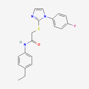 molecular formula C19H18FN3OS B2541194 N-(4-ethylphenyl)-2-{[1-(4-fluorophenyl)-1H-imidazol-2-yl]sulfanyl}acetamide CAS No. 688336-94-9