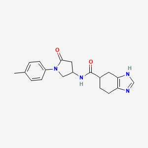 molecular formula C19H22N4O2 B2541306 N-(5-oxo-1-(p-tolyl)pyrrolidin-3-yl)-4,5,6,7-tetrahydro-1H-benzo[d]imidazole-5-carboxamide CAS No. 2034584-34-2