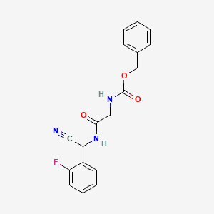 molecular formula C18H16FN3O3 B2541312 benzyl N-({[cyano(2-fluorophenyl)methyl]carbamoyl}methyl)carbamate CAS No. 1355792-25-4