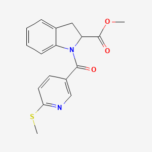 methyl 1-[6-(methylsulfanyl)pyridine-3-carbonyl]-2,3-dihydro-1H-indole-2-carboxylate