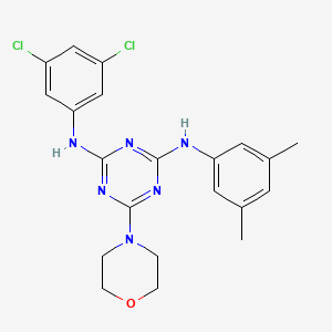 molecular formula C21H22Cl2N6O B2541334 N2-(3,5-dichlorophenyl)-N4-(3,5-dimethylphenyl)-6-morpholino-1,3,5-triazine-2,4-diamine CAS No. 898630-27-8