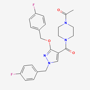 1-(4-(1-(4-fluorobenzyl)-3-((4-fluorobenzyl)oxy)-1H-pyrazole-4-carbonyl)piperazin-1-yl)ethanone