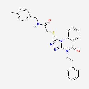 N-(4-methylbenzyl)-2-((5-oxo-4-phenethyl-4,5-dihydro-[1,2,4]triazolo[4,3-a]quinazolin-1-yl)thio)acetamide
