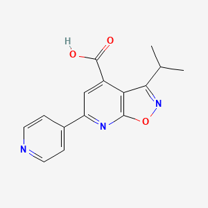 3-(Propan-2-yl)-6-(pyridin-4-yl)-[1,2]oxazolo[5,4-b]pyridine-4-carboxylic acid