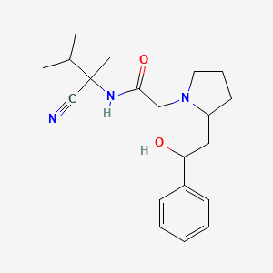 N-(2-Cyano-3-methylbutan-2-yl)-2-[2-(2-hydroxy-2-phenylethyl)pyrrolidin-1-yl]acetamide