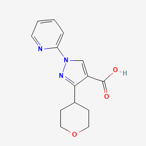3-(Oxan-4-yl)-1-pyridin-2-ylpyrazole-4-carboxylic acid