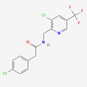 2-(4-chlorophenyl)-N-{[3-chloro-5-(trifluoromethyl)-2-pyridinyl]methyl}acetamide