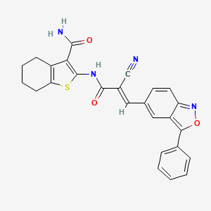 (E)-2-(2-cyano-3-(3-phenylbenzo[c]isoxazol-5-yl)acrylamido)-4,5,6,7-tetrahydrobenzo[b]thiophene-3-carboxamide