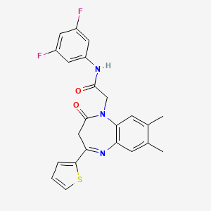 molecular formula C23H19F2N3O2S B2541400 N-(3,5-difluorophenyl)-2-[7,8-dimethyl-2-oxo-4-(thiophen-2-yl)-2,3-dihydro-1H-1,5-benzodiazepin-1-yl]acetamide CAS No. 1251572-74-3