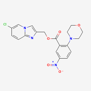 molecular formula C19H17ClN4O5 B2541412 (6-Chloroimidazo[1,2-a]pyridin-2-yl)methyl 2-morpholin-4-yl-5-nitrobenzoate CAS No. 877979-65-2