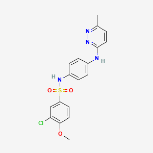 molecular formula C18H17ClN4O3S B2541416 3-chloro-4-methoxy-N-(4-((6-methylpyridazin-3-yl)amino)phenyl)benzenesulfonamide CAS No. 1171327-39-1