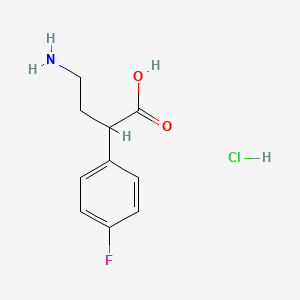 molecular formula C10H13ClFNO2 B2541421 4-氨基-2-(4-氟苯基)丁酸盐酸盐 CAS No. 1909326-76-6