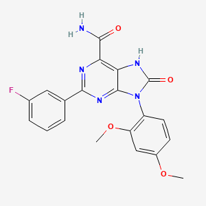 9-(2,4-dimethoxyphenyl)-2-(3-fluorophenyl)-8-oxo-8,9-dihydro-7H-purine-6-carboxamide