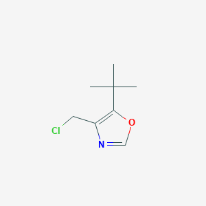 molecular formula C8H12ClNO B2541423 5-(t-Butyl)-4-(chloromethyl)oxazole CAS No. 1504676-07-6