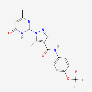 5-methyl-1-(4-methyl-6-oxo-1,6-dihydropyrimidin-2-yl)-N-(4-(trifluoromethoxy)phenyl)-1H-pyrazole-4-carboxamide