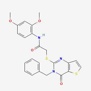 molecular formula C23H21N3O4S2 B2541431 2-({3-benzyl-4-oxo-3H,4H-thieno[3,2-d]pyrimidin-2-yl}sulfanyl)-N-(2,4-dimethoxyphenyl)acetamide CAS No. 451468-39-6