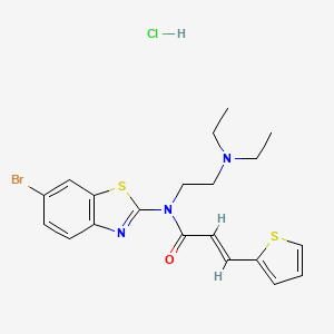 molecular formula C20H23BrClN3OS2 B2541433 (E)-N-(6-bromobenzo[d]thiazol-2-yl)-N-(2-(diethylamino)ethyl)-3-(thiophen-2-yl)acrylamide hydrochloride CAS No. 1185243-17-7