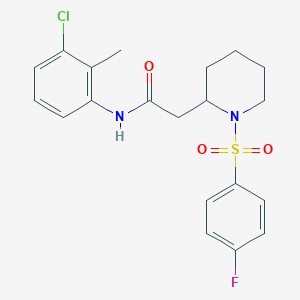 molecular formula C20H22ClFN2O3S B2541439 N-(3-chloro-2-methylphenyl)-2-(1-((4-fluorophenyl)sulfonyl)piperidin-2-yl)acetamide CAS No. 1021074-69-0