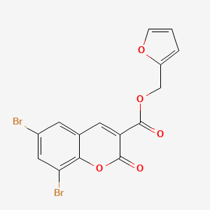 molecular formula C15H8Br2O5 B2541442 2-Furylmethyl 6,8-dibromo-2-oxochromene-3-carboxylate CAS No. 326887-48-3