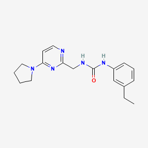 molecular formula C18H23N5O B2541500 1-(3-乙基苯基)-3-((4-(吡咯烷-1-基)嘧啶-2-基)甲基)脲 CAS No. 1797804-02-4