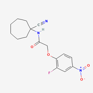 N-(1-cyanocycloheptyl)-2-(2-fluoro-4-nitrophenoxy)acetamide