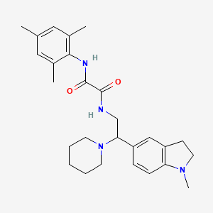 molecular formula C27H36N4O2 B2541503 N1-mesityl-N2-(2-(1-methylindolin-5-yl)-2-(piperidin-1-yl)ethyl)oxalamide CAS No. 922083-76-9
