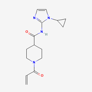 molecular formula C15H20N4O2 B2541509 N-(1-Cyclopropylimidazol-2-yl)-1-prop-2-enoylpiperidine-4-carboxamide CAS No. 2361725-26-8