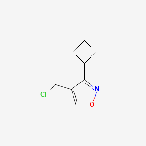 molecular formula C8H10ClNO B2541515 4-(Chloromethyl)-3-cyclobutyl-1,2-oxazole CAS No. 2230808-65-6