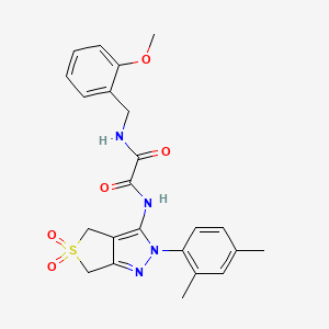 molecular formula C23H24N4O5S B2541538 N-[2-(2,4-dimethylphenyl)-5,5-dioxo-2H,4H,6H-5lambda6-thieno[3,4-c]pyrazol-3-yl]-N'-[(2-methoxyphenyl)methyl]ethanediamide CAS No. 899944-90-2