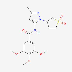 molecular formula C18H23N3O6S B2541558 N-[1-(1,1-dioxo-1lambda6-thiolan-3-yl)-3-methyl-1H-pyrazol-5-yl]-3,4,5-trimethoxybenzamide CAS No. 1171064-00-8