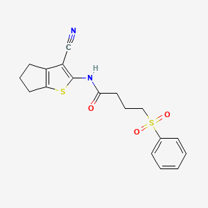 N-(3-cyano-5,6-dihydro-4H-cyclopenta[b]thiophen-2-yl)-4-(phenylsulfonyl)butanamide
