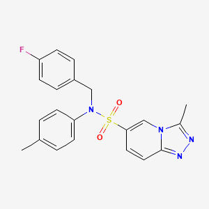 molecular formula C21H19FN4O2S B2541613 N-[(4-fluorophenyl)methyl]-3-methyl-N-(4-methylphenyl)-[1,2,4]triazolo[4,3-a]pyridine-6-sulfonamide CAS No. 1251577-01-1