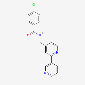 molecular formula C18H14ClN3O B2541668 N-([2,3'-bipyridin]-4-ylmethyl)-4-chlorobenzamide CAS No. 2034542-33-9