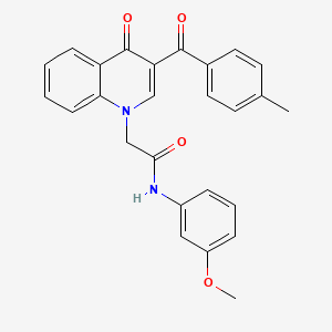 molecular formula C26H22N2O4 B2541761 N-(3-methoxyphenyl)-2-[3-(4-methylbenzoyl)-4-oxo-1,4-dihydroquinolin-1-yl]acetamide CAS No. 898343-71-0