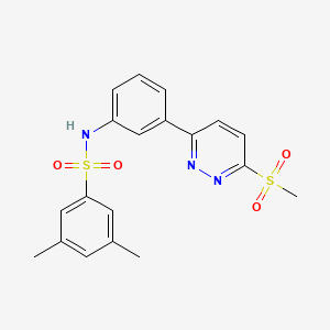 molecular formula C19H19N3O4S2 B2541783 N-[3-(6-methanesulfonylpyridazin-3-yl)phenyl]-3,5-dimethylbenzene-1-sulfonamide CAS No. 1002483-90-0