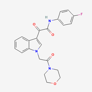 molecular formula C22H20FN3O4 B2541846 N-(4-fluorophenyl)-2-{1-[2-(morpholin-4-yl)-2-oxoethyl]-1H-indol-3-yl}-2-oxoacetamide CAS No. 872857-21-1