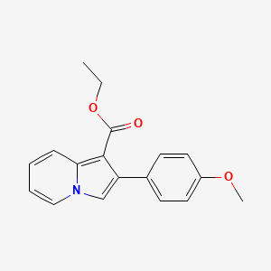 molecular formula C18H17NO3 B2541884 Ethyl 2-(4-methoxyphenyl)indolizine-1-carboxylate CAS No. 477862-79-6