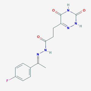 molecular formula C14H14FN5O3 B254189 3-(3,5-dioxo-2H-1,2,4-triazin-6-yl)-N-[(E)-1-(4-fluorophenyl)ethylideneamino]propanamide 
