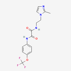 molecular formula C15H15F3N4O3 B2541918 N-[2-(2-methyl-1H-imidazol-1-yl)ethyl]-N'-[4-(trifluoromethoxy)phenyl]ethanediamide CAS No. 1210496-62-0