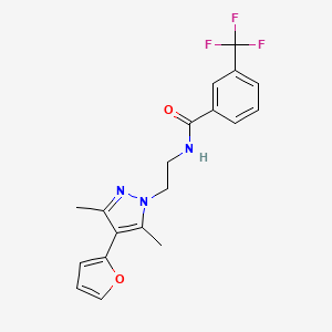 N-(2-(4-(furan-2-yl)-3,5-dimethyl-1H-pyrazol-1-yl)ethyl)-3-(trifluoromethyl)benzamide