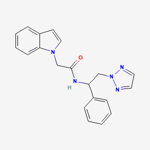 2-(1H-indol-1-yl)-N-(1-phenyl-2-(2H-1,2,3-triazol-2-yl)ethyl)acetamide