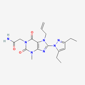 2-[8-(3,5-Diethylpyrazolyl)-3-methyl-2,6-dioxo-7-prop-2-enyl-1,3,7-trihydropur inyl]acetamide